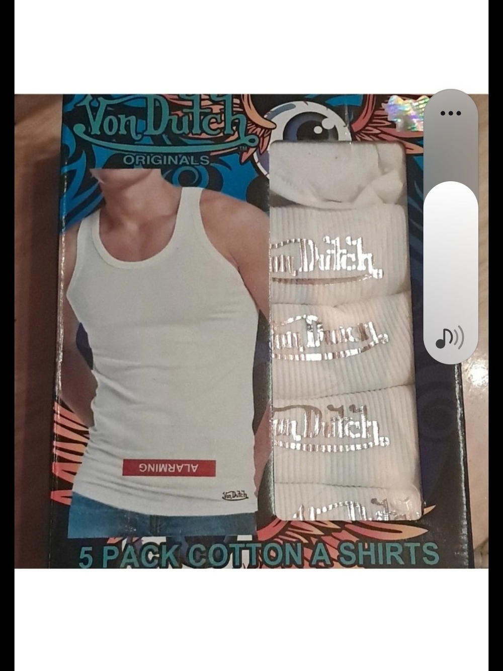 Von Dutch White Ribbed Tank Top with Metallic Logo Small